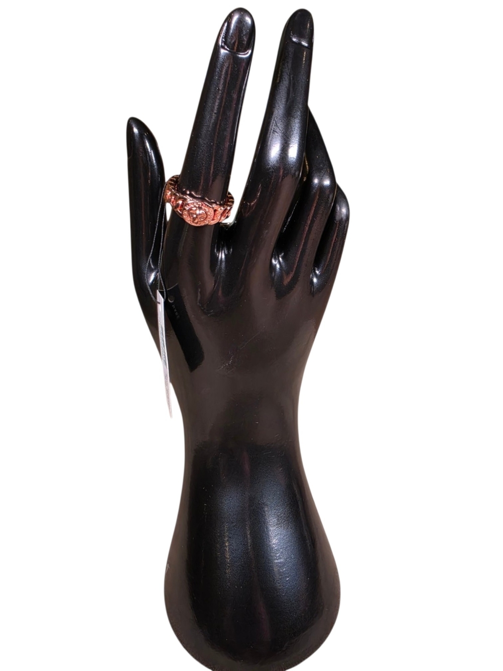 Marc Jacobs Rose Gold Chain-Link Turnlock Logo Ring NWT & Dusty! Sz 8 (M/L) - Picture 4 of 9
